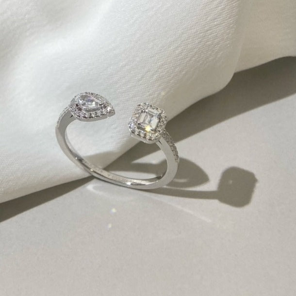 [Cadisa]MY TWIN TOI & MOI SILVER DIAMOND RING