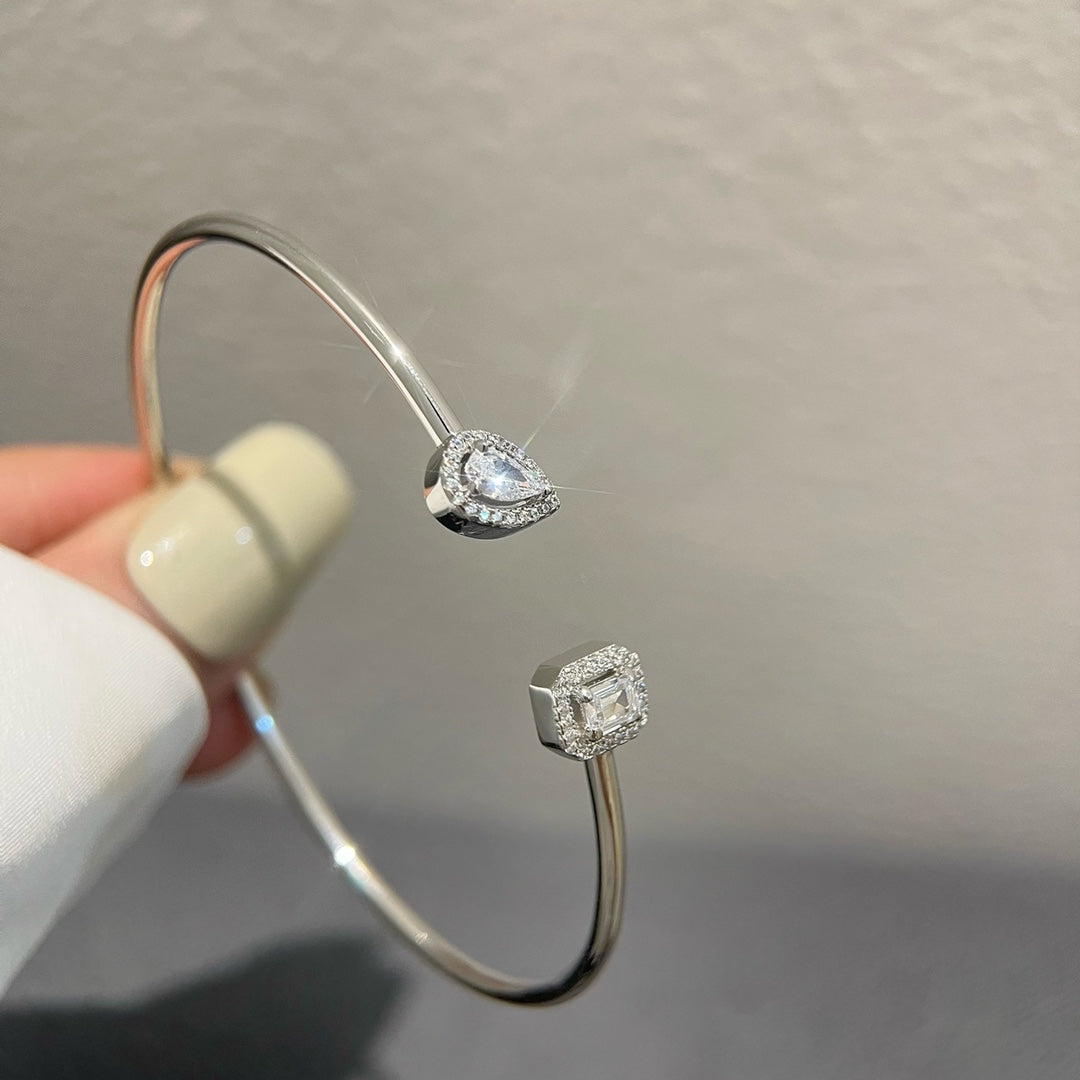 [Cadisa]JONC FLEX MY TWIN TOI & MOI SILVER DIAMOND BRACELET