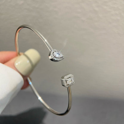 [Cadisa]JONC FLEX MY TWIN TOI & MOI SILVER DIAMOND BRACELET