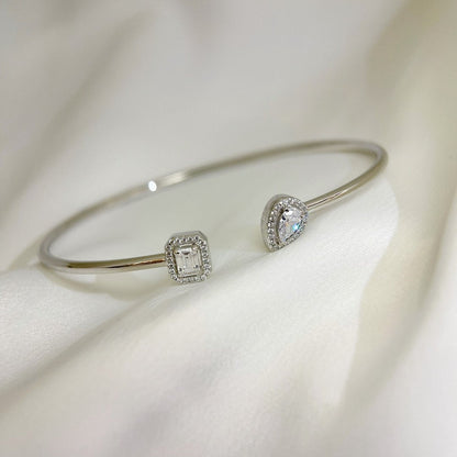 [Cadisa]JONC FLEX MY TWIN TOI & MOI SILVER DIAMOND BRACELET