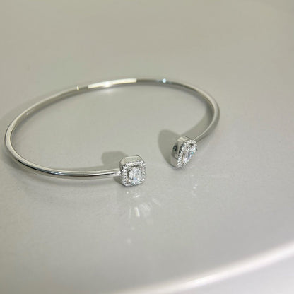 [Cadisa]JONC FLEX MY TWIN TOI & MOI SILVER DIAMOND BRACELET