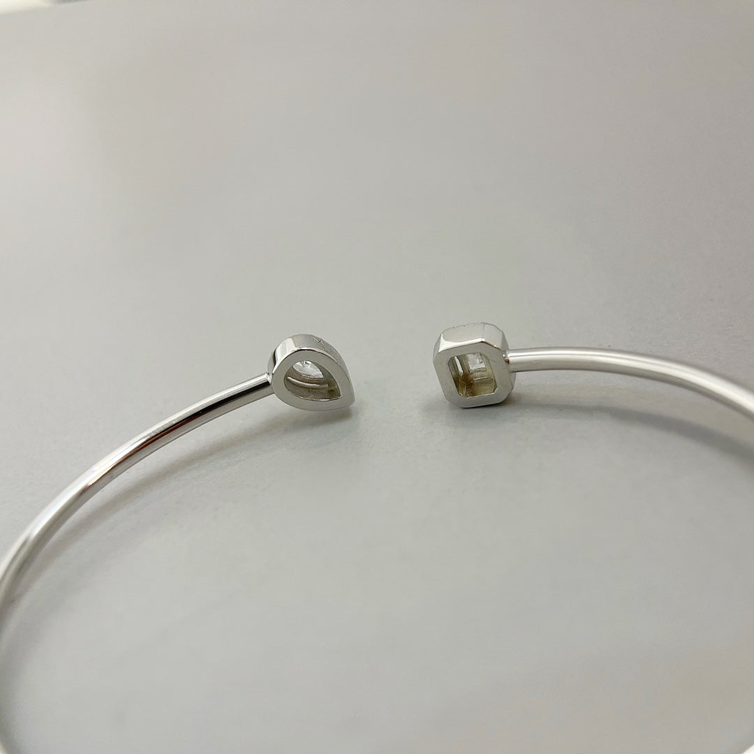 [Cadisa]JONC FLEX MY TWIN TOI & MOI SILVER DIAMOND BRACELET