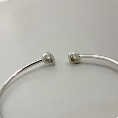[Cadisa]JONC FLEX MY TWIN TOI & MOI SILVER DIAMOND BRACELET