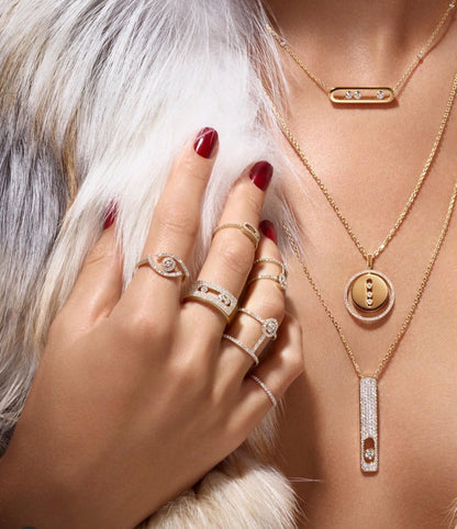 [Cadisa]LUCKY MOVE PM NECKLACE PINK GOLD DIAMOND