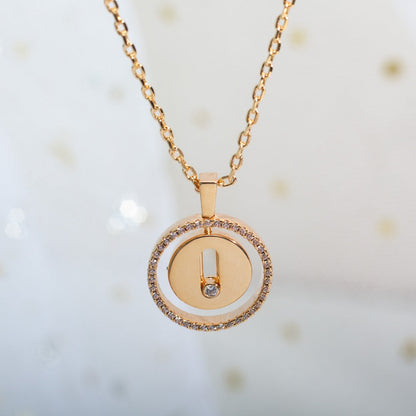[Cadisa]LUCKY MOVE PM NECKLACE PINK GOLD DIAMOND