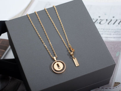 [Cadisa]LUCKY MOVE PM NECKLACE PINK GOLD DIAMOND
