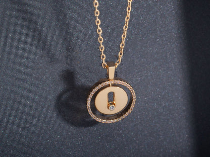 [Cadisa]LUCKY MOVE PM NECKLACE PINK GOLD DIAMOND