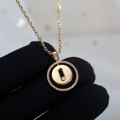 [Cadisa]LUCKY MOVE PM NECKLACE PINK GOLD DIAMOND