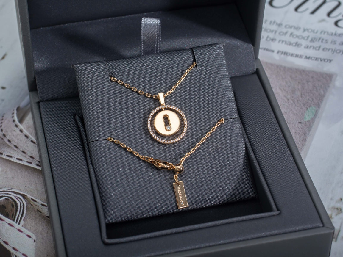 [Cadisa]LUCKY MOVE PM NECKLACE PINK GOLD DIAMOND