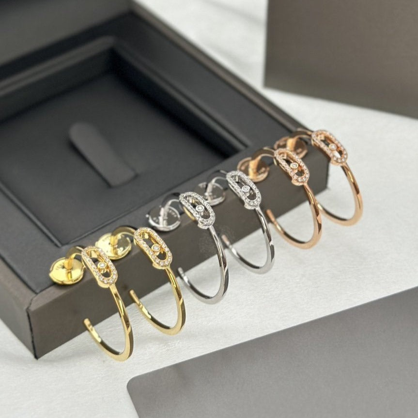 [Cadisa]CREOLES MOVE UNO PM DIAMOND EARRINGS