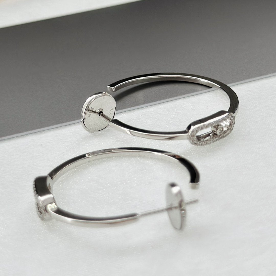 [Cadisa]CREOLES MOVE UNO PM DIAMOND EARRINGS