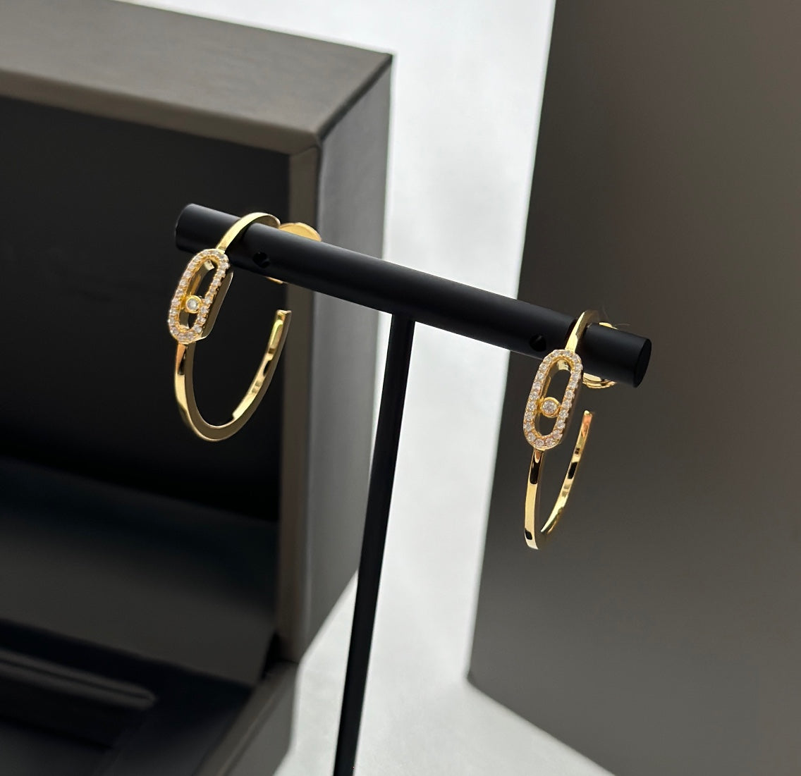 [Cadisa]CREOLES MOVE UNO PM DIAMOND EARRINGS