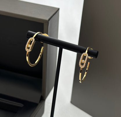 [Cadisa]CREOLES MOVE UNO PM DIAMOND EARRINGS