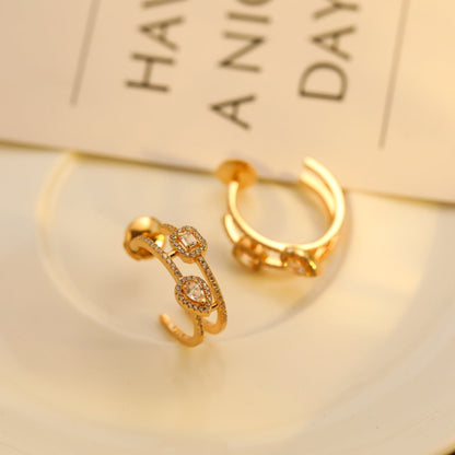 [Cadisa]CREOLES MY TWIN 2 RANGS SILVER DIAMOND EARRINGS