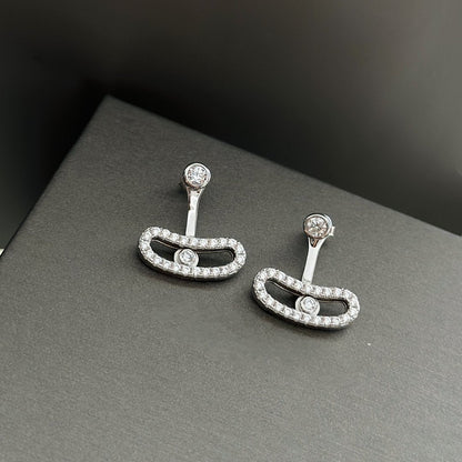 [Cadisa]MOVE UNO SILVER DIAMOND EARRINGS