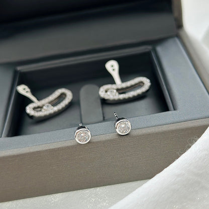 [Cadisa]MOVE UNO SILVER DIAMOND EARRINGS