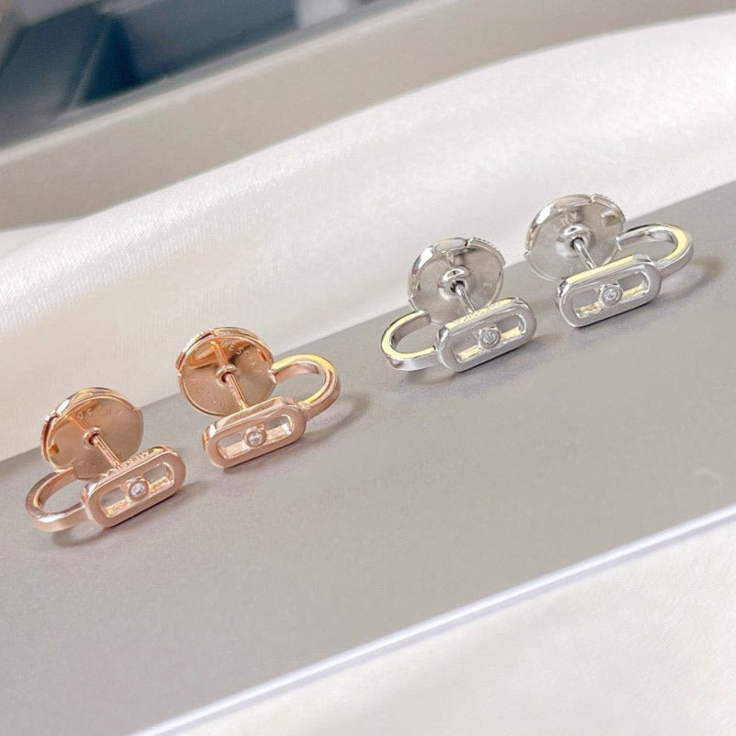 [Cadisa]CREOLES MOVE UNO MINI 1 DIAMOND EARRINGS