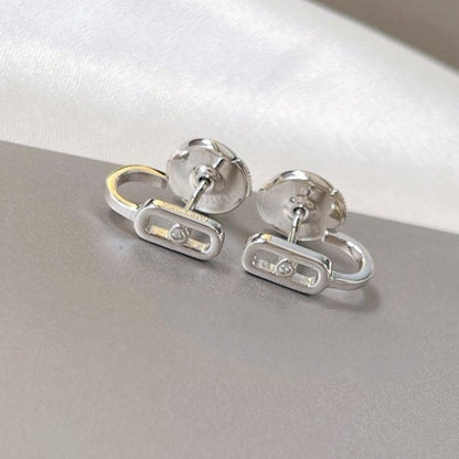[Cadisa]CREOLES MOVE UNO MINI 1 DIAMOND EARRINGS