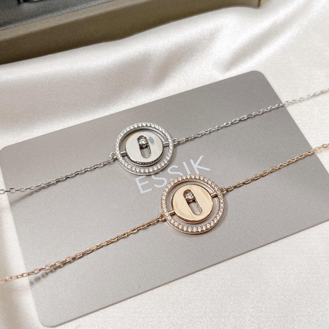 [Cadisa]LUCKY MOVE PAVED DIAMOND BRACELET