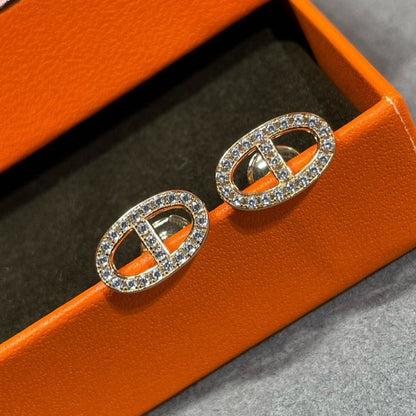 [Gaonasi]HM FULL DIAMOND PIG NOSE STUD EARRINGS