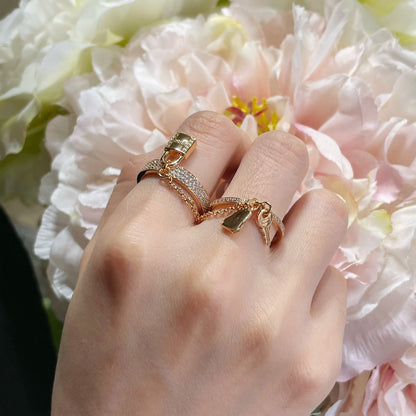 [Gaonasi]HM KELLY CLOCHETTE DOUBLE RING IN  WITH DIAMONDS
