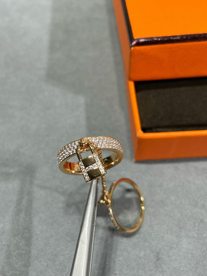[Gaonasi]HM KELLY CLOCHETTE DOUBLE RING IN  WITH DIAMONDS