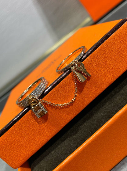 [Gaonasi]HM KELLY CLOCHETTE DOUBLE RING IN  WITH DIAMONDS