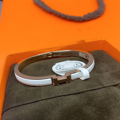 [Gaonasi]CLASSIC HM CLIC WHITE 8MM ENAMEL BRACELET