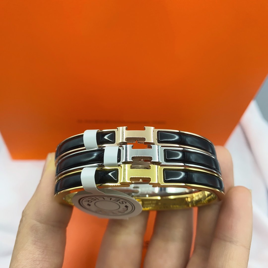 [Gaonasi]CLASSIC HM CLIC BLACK 8MM ENAMEL BRACELET