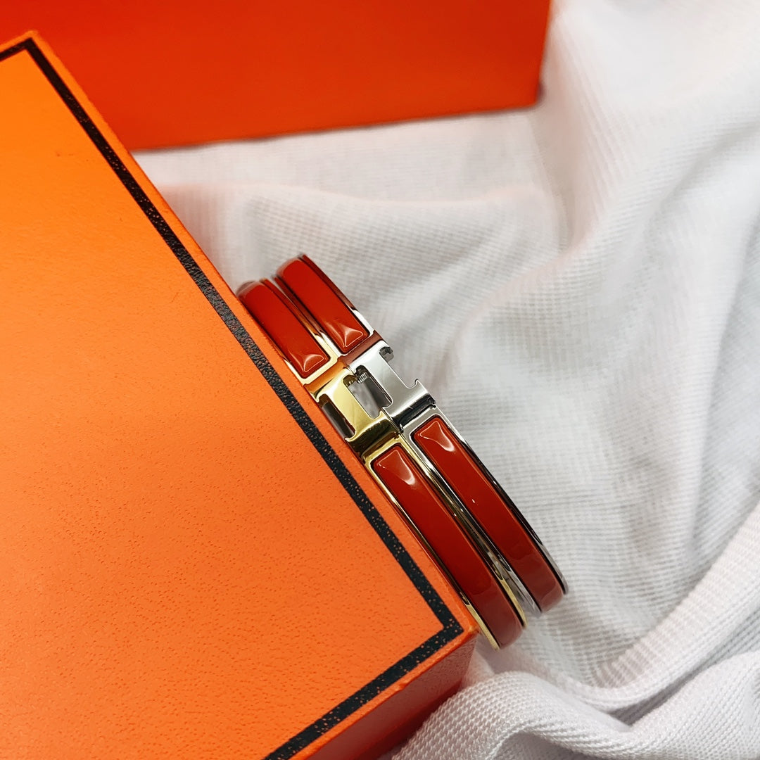 [Gaonasi]CLASSIC HM CLIC RED 8MM ENAMEL BRACELET