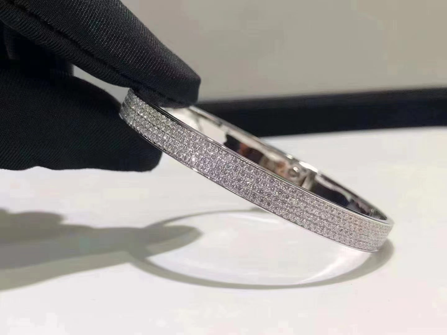 [Gaonasi]HM KELLY BRACELET IN SILVER AND FULL PAVE DIAMOND