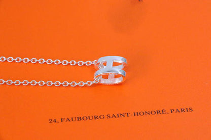[Gaonasi]HM NECKLACE H LETTER OVAL SERIES
