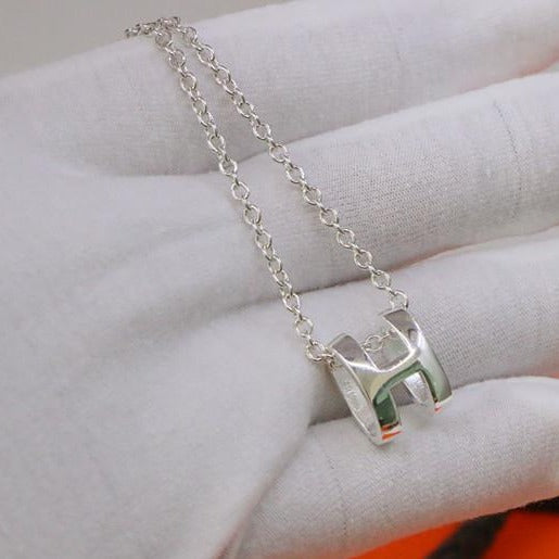 [Gaonasi]HM NECKLACE H LETTER OVAL SERIES
