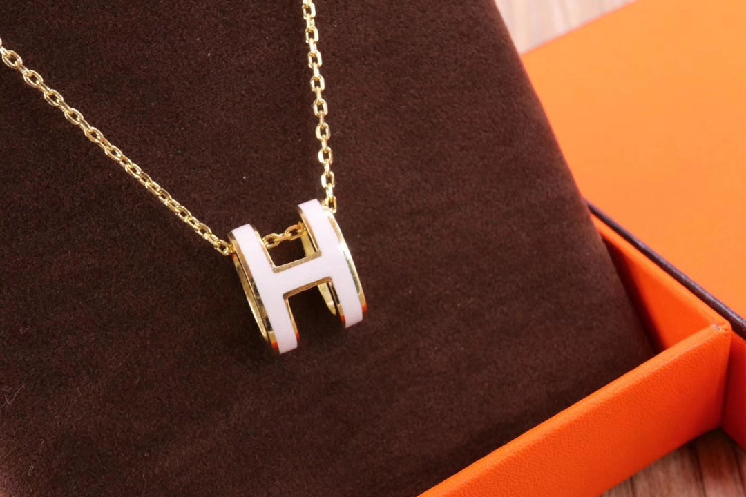 [Gaonasi]HM CLIC YELLOW ENAMEL GOLD NECKLACE