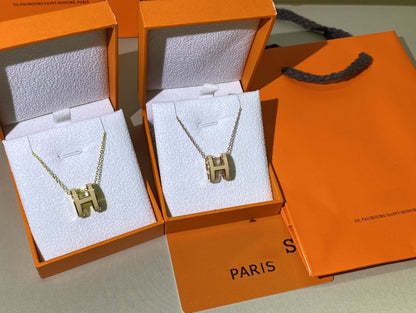 [Gaonasi]HM CLIC YELLOW ENAMEL GOLD NECKLACE