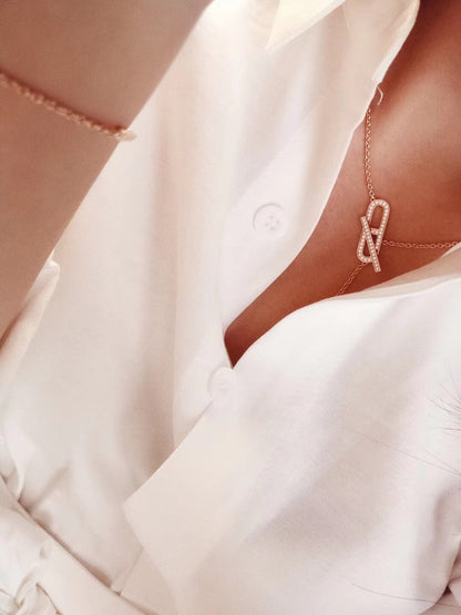 [Gaonasi]HM FIRE PIG NOSE NECKLACE TRENDY STREET