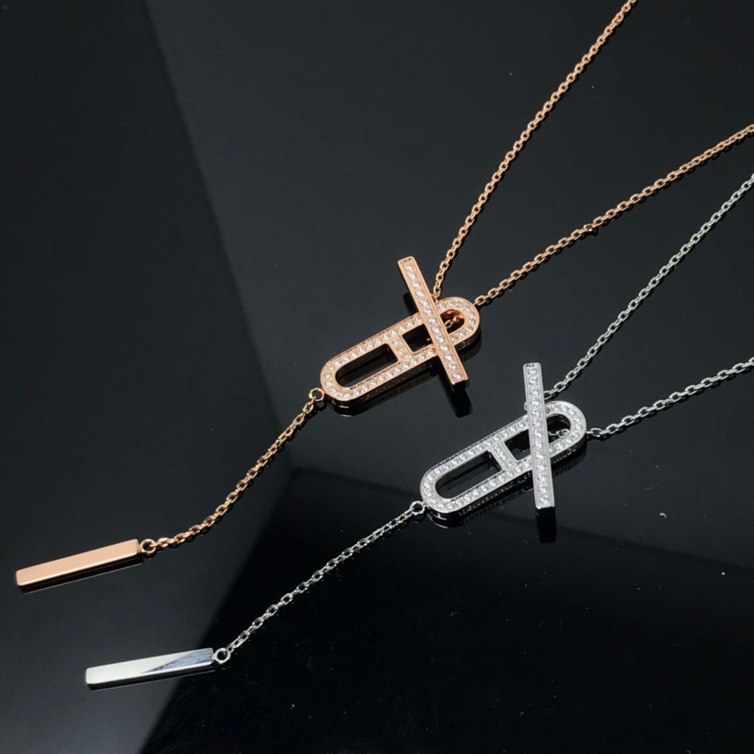[Gaonasi]HM NECKLACE PLATINUM ROSE GOLD DIAMOND