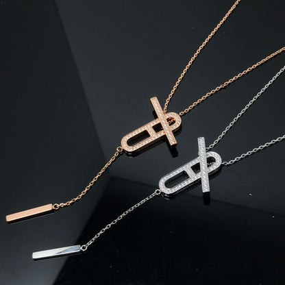 [Gaonasi]HM NECKLACE PLATINUM ROSE GOLD DIAMOND
