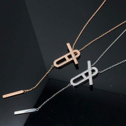 [Gaonasi]HM NECKLACE PLATINUM ROSE GOLD DIAMOND