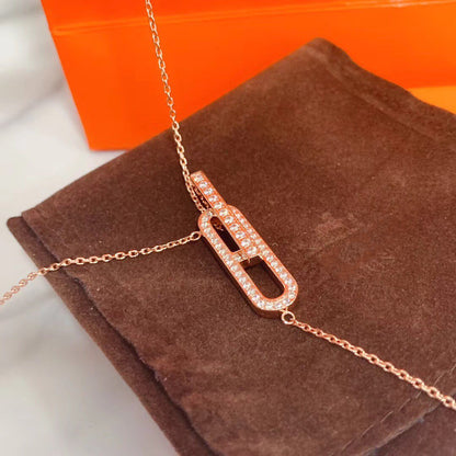 [Gaonasi]HM NECKLACE PLATINUM ROSE GOLD DIAMOND