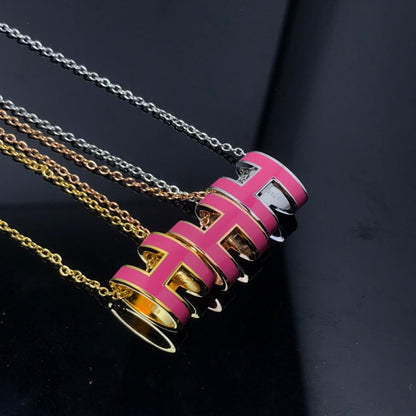 [Gaonasi]H NECKLACE PINK