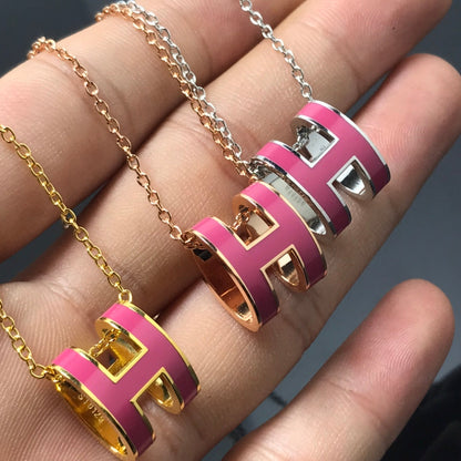 [Gaonasi]H NECKLACE PINK