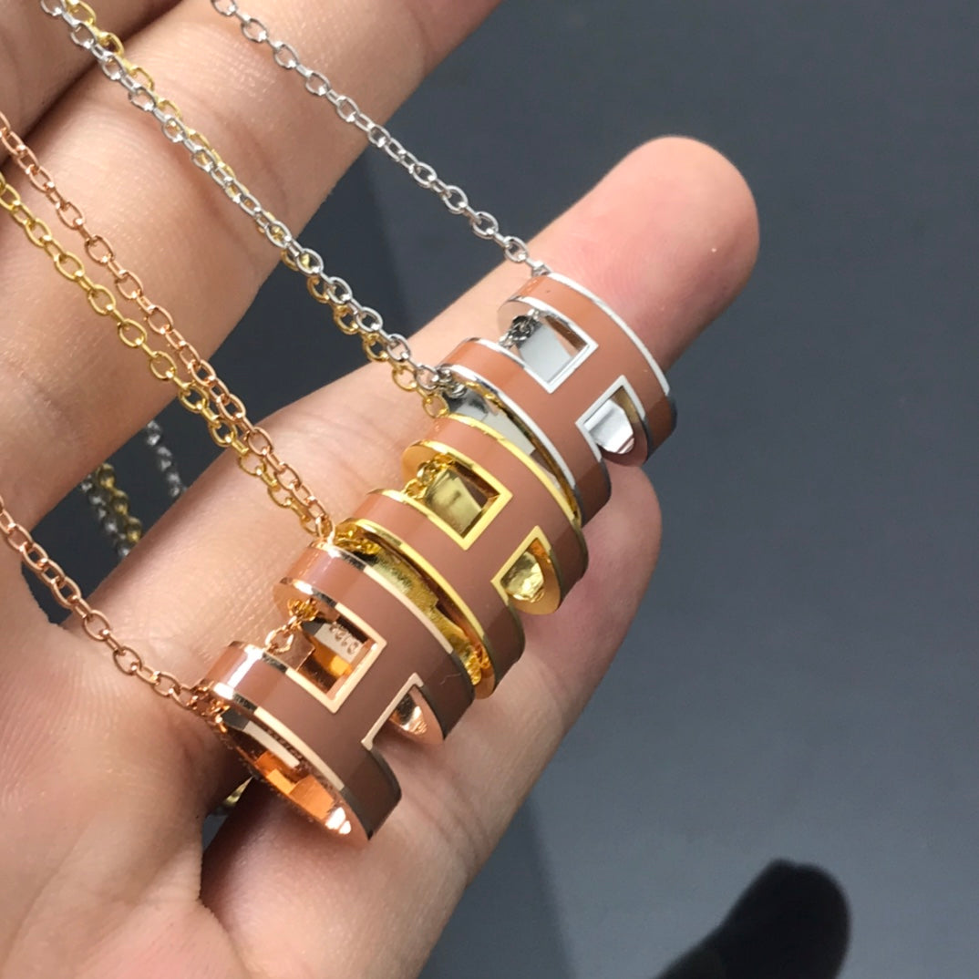 [Gaonasi]H NECKLACE BROWN