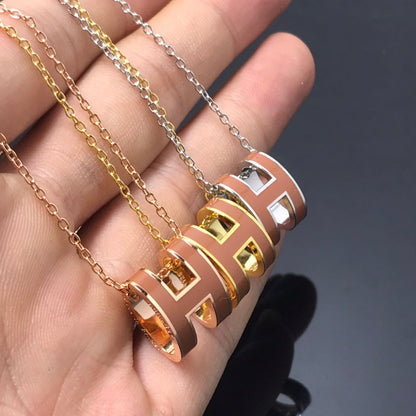 [Gaonasi]H NECKLACE BROWN