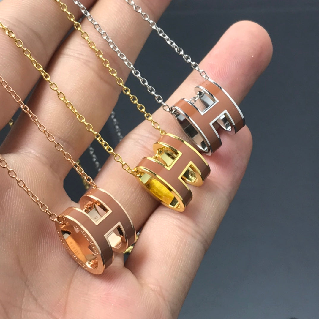 [Gaonasi]H NECKLACE BROWN