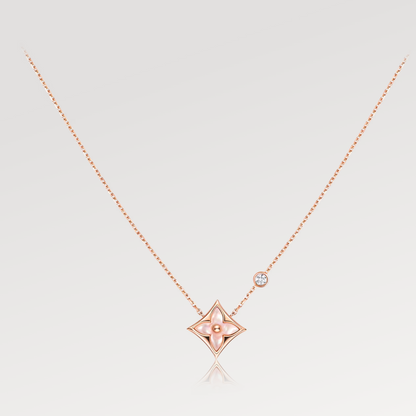 [Gaonasi]STAR PINK MOP 1 DIAMOND PINK GOLD NECKLACE