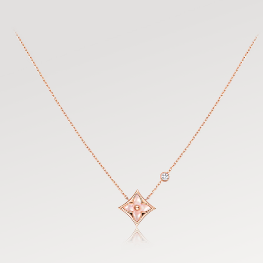 [Gaonasi]STAR PINK MOP 1 DIAMOND PINK GOLD NECKLACE