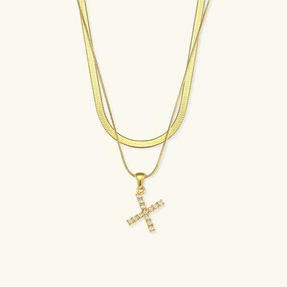 [Gaonasi]Fiona Layered Gold Initial Letter Necklace