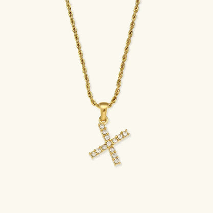 [Gaonasi]Maeve Letter Initial Diamond Necklace