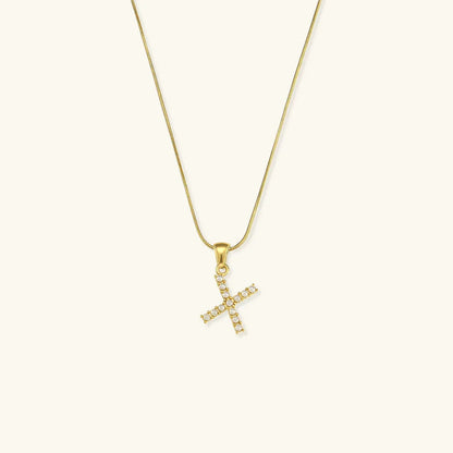 [Gaonasi]Augustine Initial Letter Pearl Necklace
